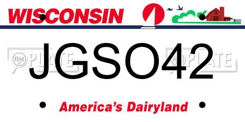 JGSO42 Wisconsin License Plate