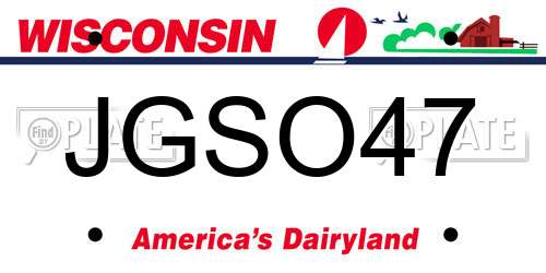 JGSO47 Wisconsin License Plate