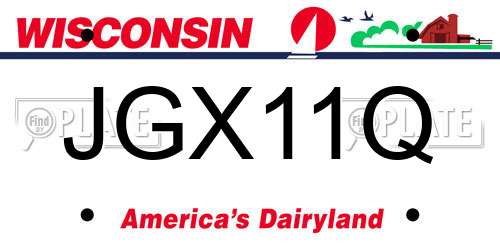 JGX11Q Wisconsin License Plate