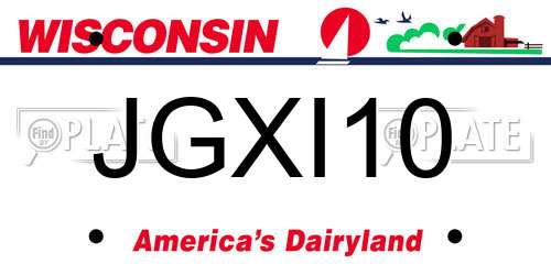 JGXI10 Wisconsin License Plate