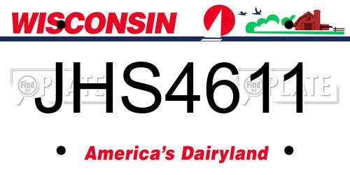 JHS4611 Wisconsin License Plate