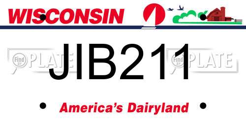 JIB211 Wisconsin License Plate