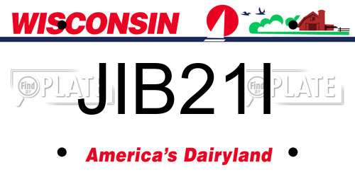 JIB21I Wisconsin License Plate