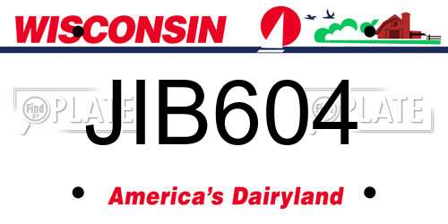 JIB604 Wisconsin License Plate