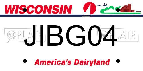 JIBG04 Wisconsin License Plate