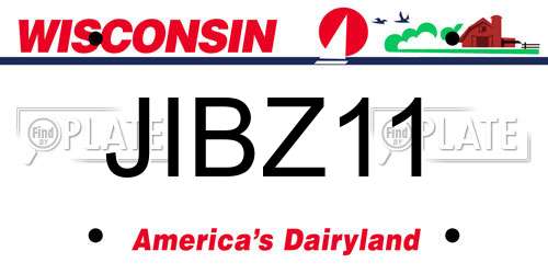 JIBZ11 Wisconsin License Plate