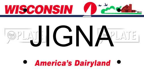 JIGNA Wisconsin License Plate
