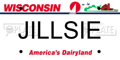 JILLSIE Wisconsin License Plate