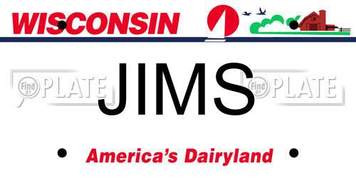 JIMS Wisconsin License Plate