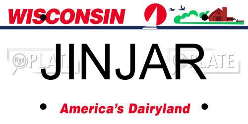 JINJAR Wisconsin License Plate