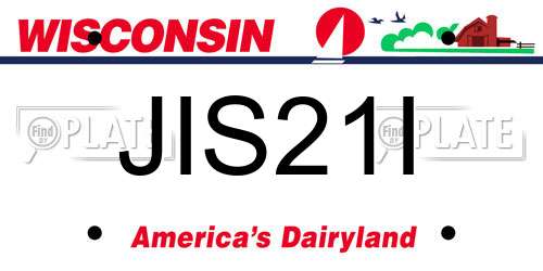 JIS21I Wisconsin License Plate