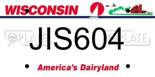JIS604 Wisconsin License Plate