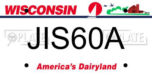 JIS60A Wisconsin License Plate