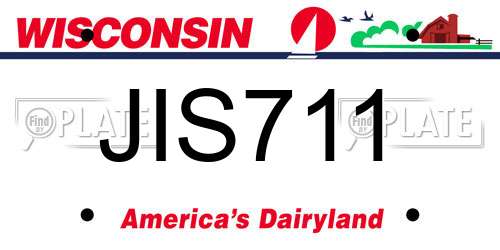 JIS711 Wisconsin License Plate