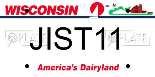 JIST11 Wisconsin License Plate