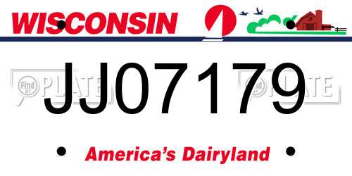 JJ07179 Wisconsin License Plate