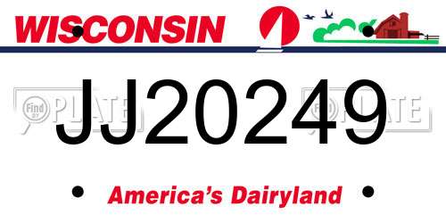 JJ20249 Wisconsin License Plate