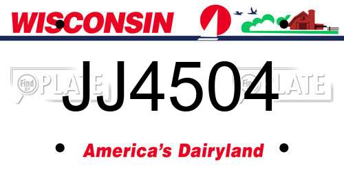 JJ4504 Wisconsin License Plate