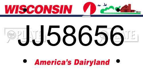 JJ58656 Wisconsin License Plate