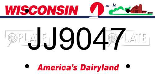 JJ9047 Wisconsin License Plate