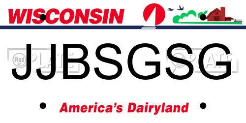 JJBSGSG Wisconsin License Plate