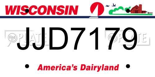 JJD7179 Wisconsin License Plate