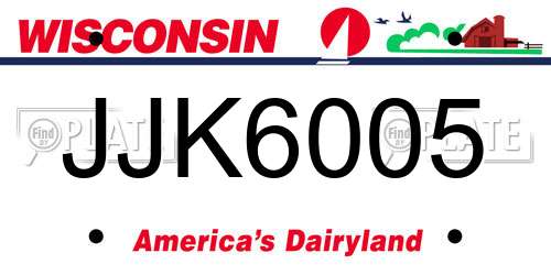 JJK6005 Wisconsin License Plate
