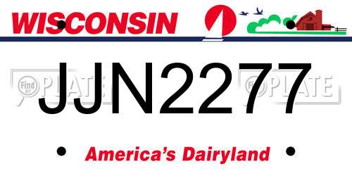 JJN2277 Wisconsin License Plate