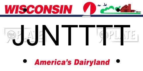JJNTTTT Wisconsin License Plate