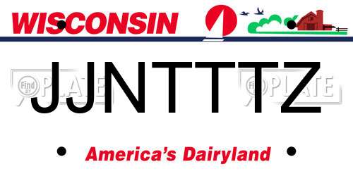 JJNTTTZ Wisconsin License Plate