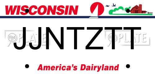 JJNTZTT Wisconsin License Plate