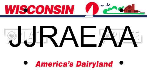 JJRAEAA Wisconsin License Plate