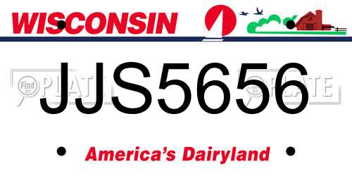 JJS5656 Wisconsin License Plate
