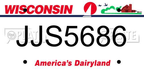 JJS5686 Wisconsin License Plate