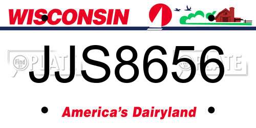 JJS8656 Wisconsin License Plate
