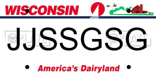 JJSSGSG Wisconsin License Plate