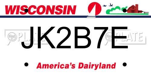 JK2B7E Wisconsin License Plate