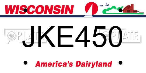 JKE450 Wisconsin License Plate