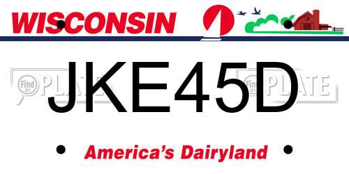 JKE45D Wisconsin License Plate