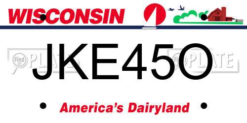 JKE45O Wisconsin License Plate