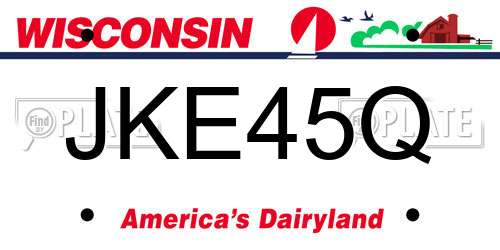 JKE45Q Wisconsin License Plate