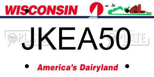 JKEA50 Wisconsin License Plate