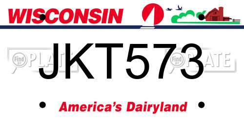 JKT573 Wisconsin License Plate