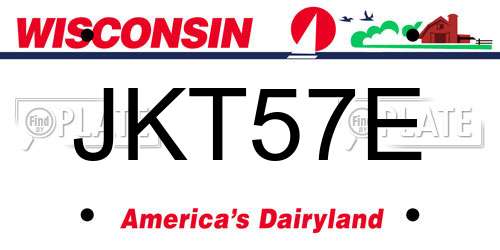 JKT57E Wisconsin License Plate