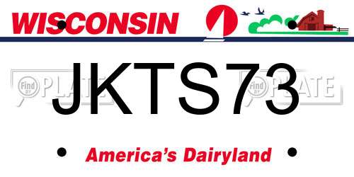 JKTS73 Wisconsin License Plate