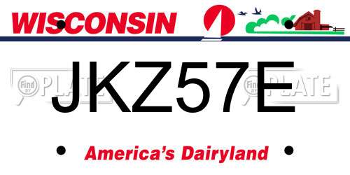 JKZ57E Wisconsin License Plate
