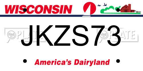 JKZS73 Wisconsin License Plate
