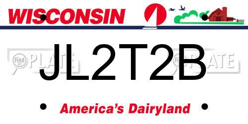 JL2T2B Wisconsin License Plate