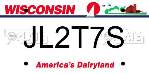 JL2T7S Wisconsin License Plate
