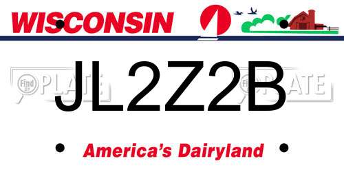 JL2Z2B Wisconsin License Plate